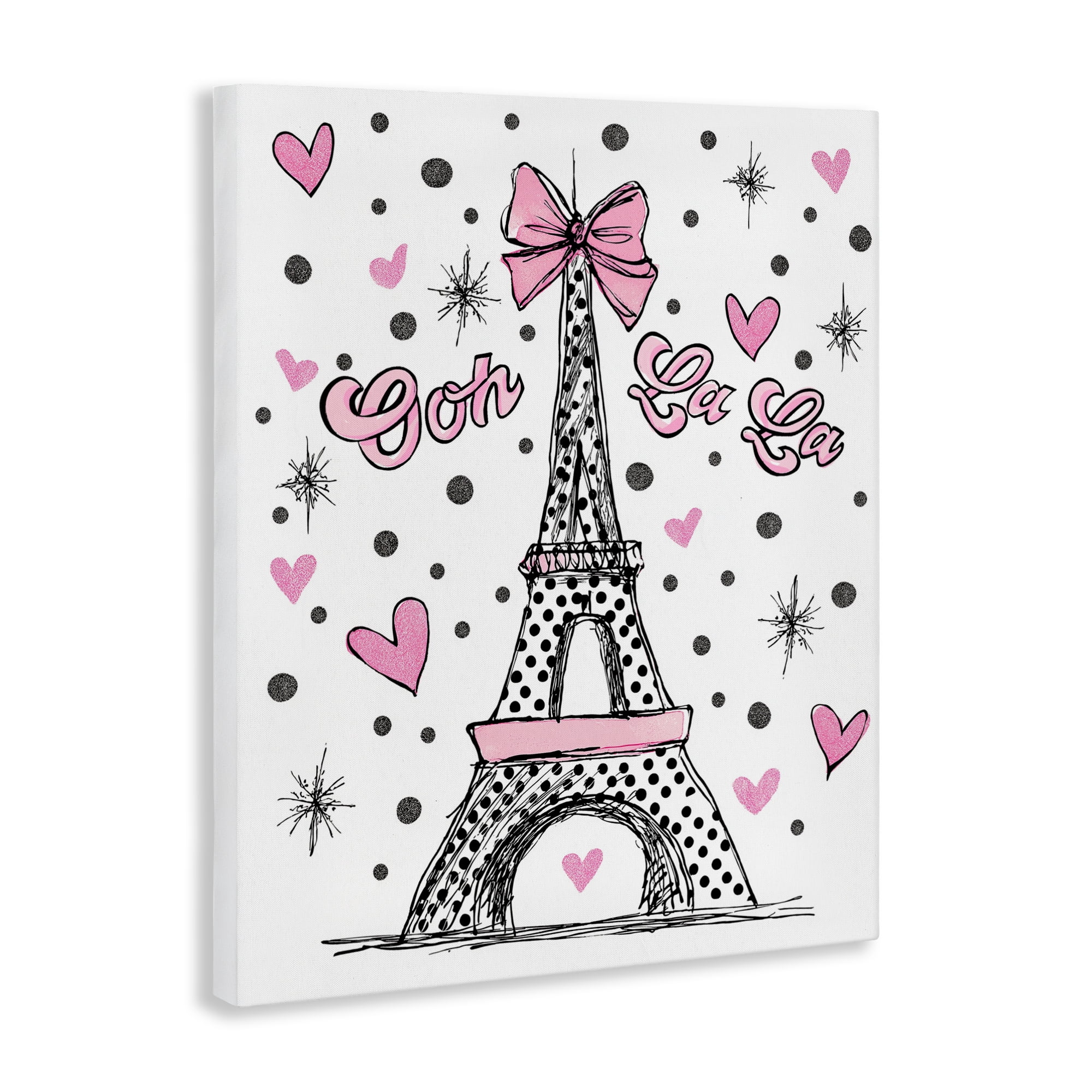 Stupell Industries Ooh La La Polka Dots Eiffel Canvas Wall Art, design by Jess Stempel