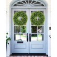 thumbnail image 7 of 18 Inch Spring Wreaths Boxwood Wreath for Front Door Artificial Green Wreath for Farmhouse Wedding Porch Wall Outdoor Indoor Decorations, 7 of 7
