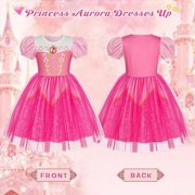 Jurebecia Princess Dress up Clothes for Girls Princess Costume Toddler Kids Birthday Fancy Party Halloween 3-4 Years