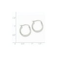 thumbnail image 4 of Primal Gold 14 Karat White Gold Diamond-cut 3.5mm x 17mm Lightweight Hoop Earrings, 4 of 4