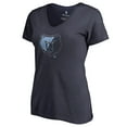 thumbnail image 2 of Women's Navy Memphis Grizzlies X-Ray Slim Fit V-Neck T-Shirt, 2 of 3