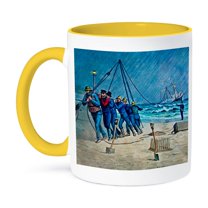 3dRose, Vintage United States Coast Guard Rescue, 15oz Two-Tone Yellow Mug