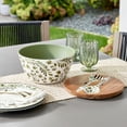 thumbnail image 2 of Better Homes & Gardens 4-Piece Bamboo Melamine Salad Serving Bowl and Utensil Set with Acacia Wood Lid, Green, 2 of 20