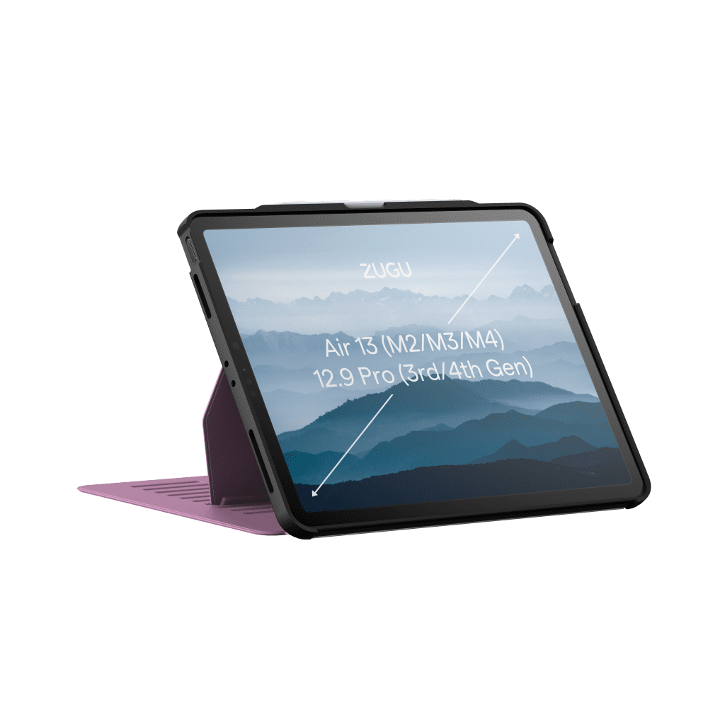 Zugu Case for iPad Air 13 Inch (M2/M3/M4) 2024/2025/2026, Slim Protective Cover with Apple Pencil Holder, Auto Wake/Sleep, Multiple Viewing Angles - Berry