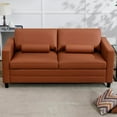 thumbnail image 2 of Puremind Pull Out Sofa Bed with Mattress, Queen Size Sleeper Sofa with Pull Out Couch for Apartments/Small Space, Cognac Tan, 2 of 8