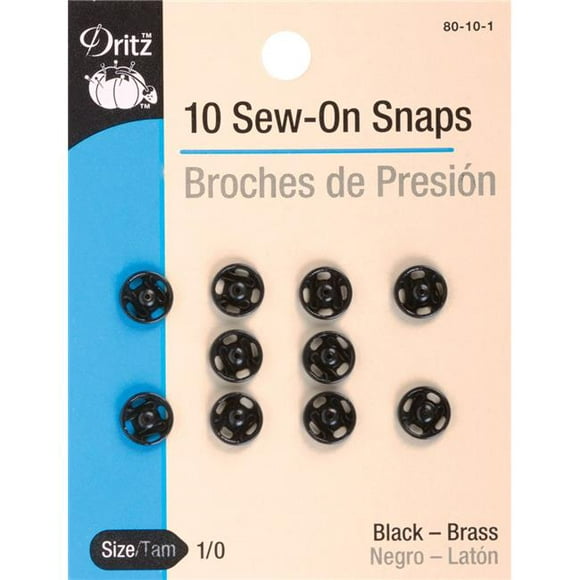 Dritz Sew-On Snaps 10/Pkg-Size 1/0