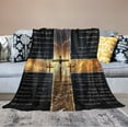 thumbnail image 5 of Christian Cross US American Flag Blanket Religious Decor Throw Blanket Jesus Faith Inspirational Blanket Gifts for Women Men Bedding Warm Soft Fleece Flannel Blanket for Adults Kids 40"x50", 5 of 5