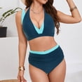 thumbnail image 5 of BOBOGOJP Women Plus Size High Waisted Bikini - Ribbed Two Piece Swimsuit Tummy Control Bathing Suit V-Wired 2026 Swimwear Green for Size S, 5 of 8