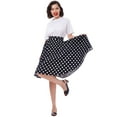 thumbnail image 5 of IBTOM CASTLE Women Pleated Vintage Skirt Floral Print A-Line Midi Skirts 50s Polka Dots Knee-Length Flared Swing Cocktail Party Dresses M Black - Polka Dots, 5 of 8
