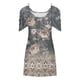 thumbnail image 4 of Puntoco Vestido Casual De Manga Corta Con Cuello Redondo Y Hombros Descubiertos Para Mujer, Vestido De Manga Corta Con Cuello Redondo, Gris Oscuro Xxxl,Regalos Para Mujer Joven, 4 of 5