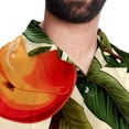 thumbnail image 5 of Peach Men's Short Sleeve Printed Poplin Shirt with Spread Collar Tops - Casual Button Down Summer Beach Shirt for Men and Women, 5 of 6