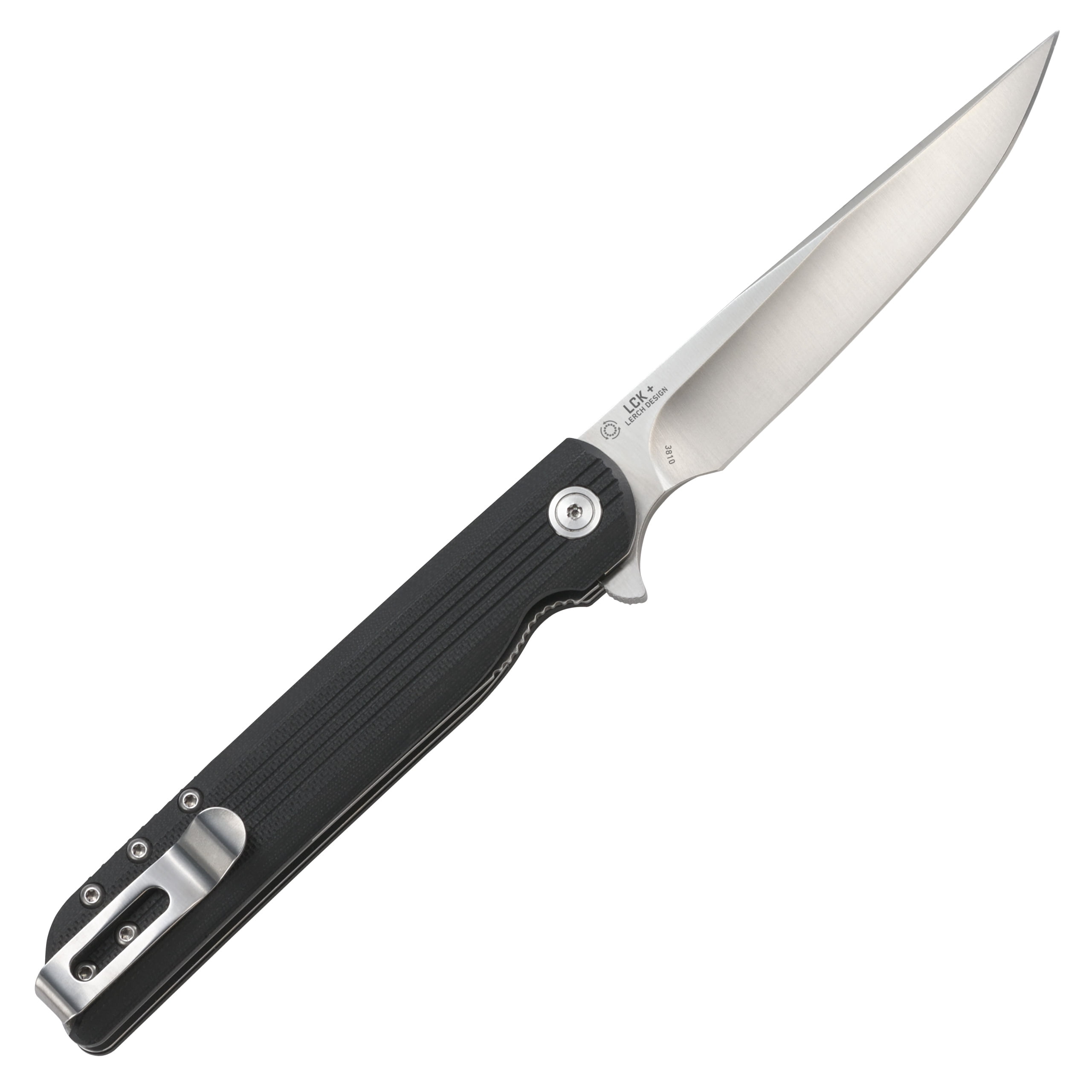 CRKT LCK + Everyday Carry Assisted Folding Knife with Liner Lock: Stainless Steel Plain Edge Blade, Glass-Reinforced Nylon Handle, Pocket Clip, 3810