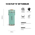 thumbnail image 3 of Vaso Térmico Igloo FlipNSip 473 mL Acero Inoxidable Verde Agua, 3 of 8