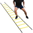 thumbnail image 1 of Escalera de agilidad Juego de entrenamiento de velocidad Escaleras de ejercicio de 12 peldaños y 20 pies con estacas para fútbol Fútbol Boxeo Trabajo de pies Deportes Entrenamiento físico, 1 of 5