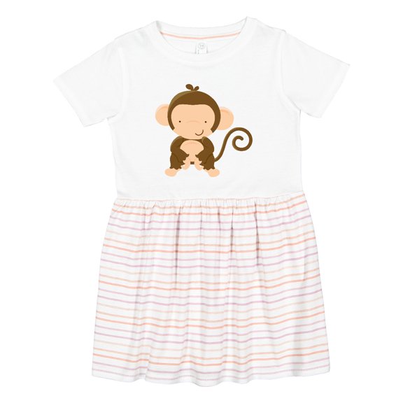Inktastic Happy Monkey Girls Toddler Dress