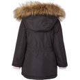 thumbnail image 6 of Girls Fleece Lined Heavy Winter Anorak Jacket Coat Faux Fur Trim Zip-Off Hood 7-8 Black, 6 of 8