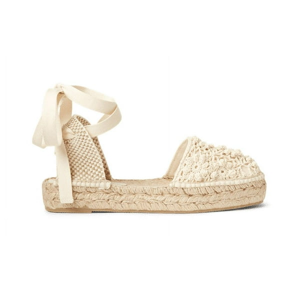 Ralph Lauren CREAM Women's Macramé Platform Espadrille, US 10 B