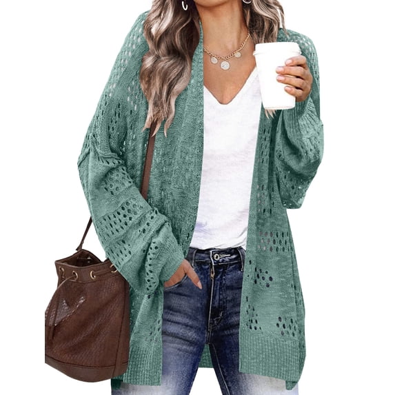 Sherrylily Womens Crochet Cardigan Sweater Oversized Summer Open Front Outwear