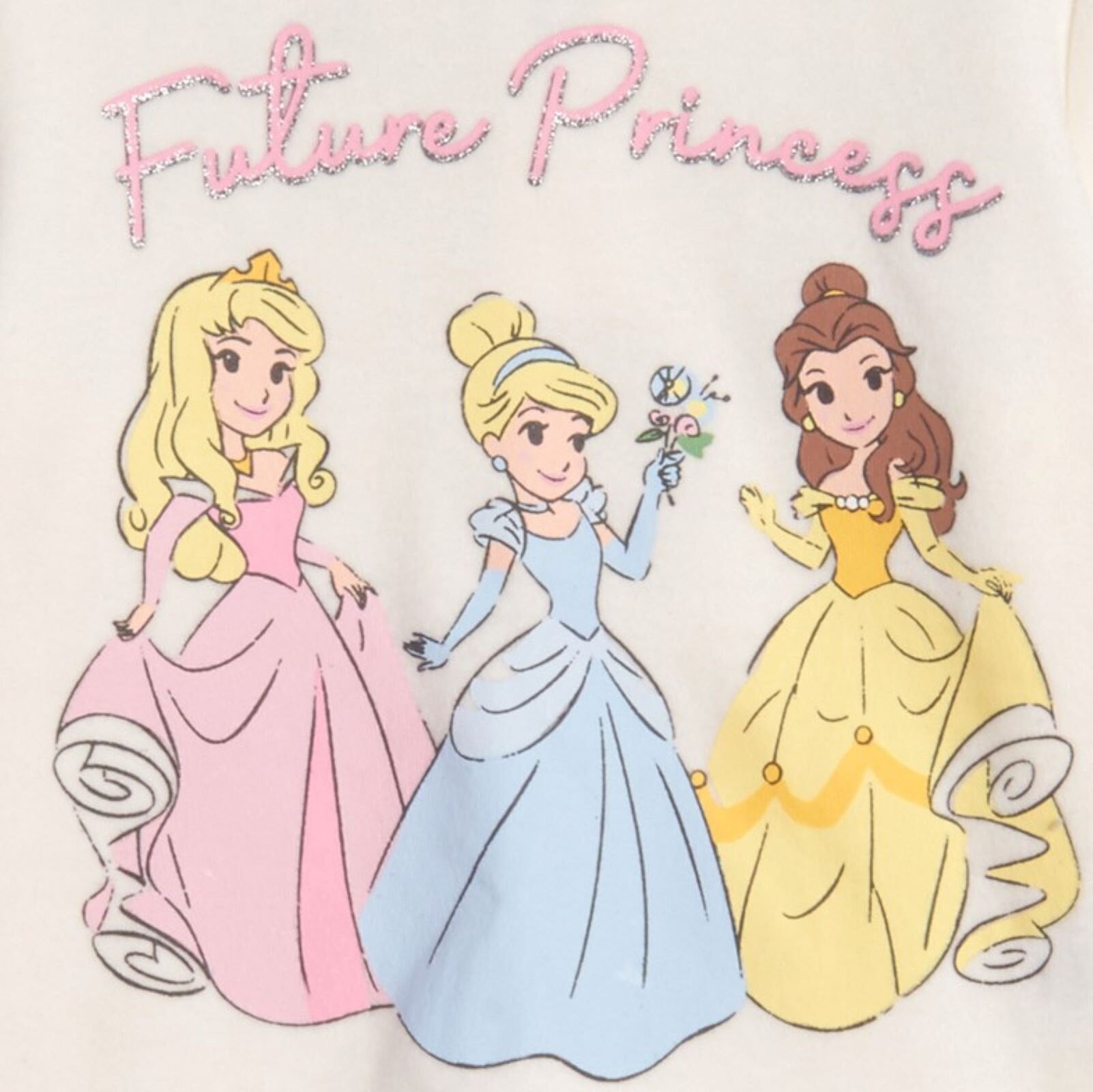 Disney Princess Aurora Cinderella Ariel Bodysuit T-Shirt Tulle MeshSkirt and Leggings 4 Piece Layette Set Newborn to Infant