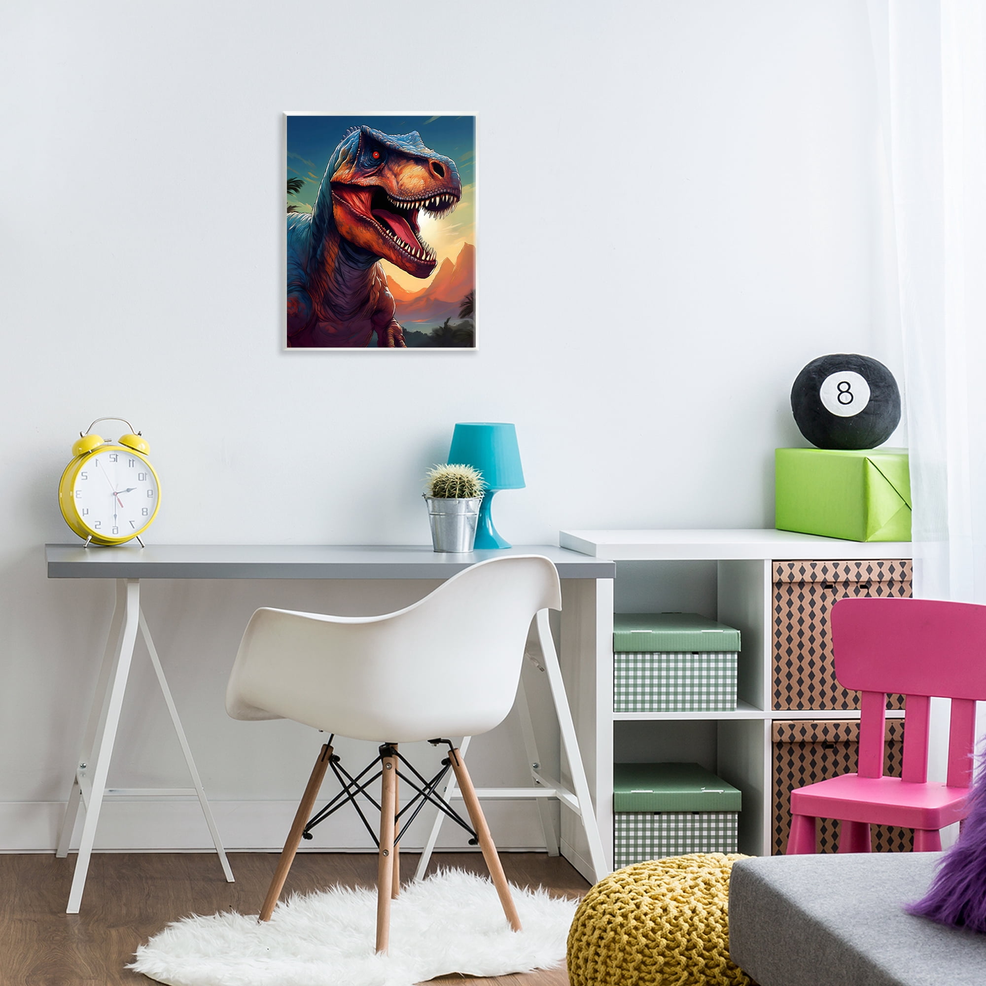 Stupell Industries Dinosaur with Sunset Landscape Wall Plaque Art, design by Creative Studio