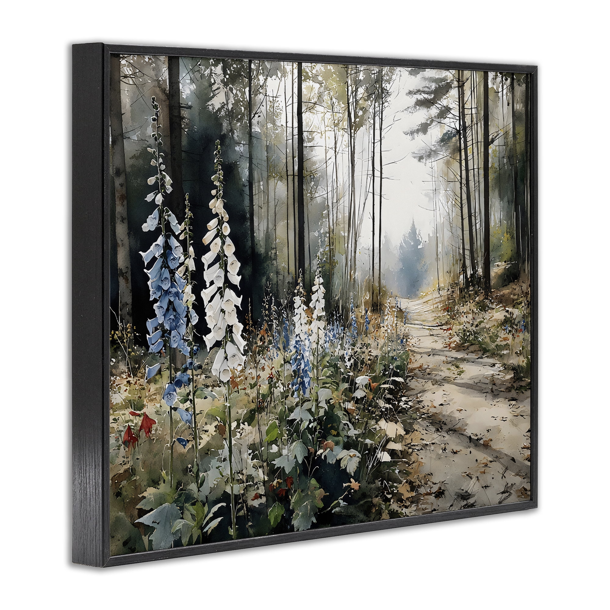 Stupell Industries Foxglove Path Sunlit Woods Black Framed Giclee Art, design by Franklyn Gregory