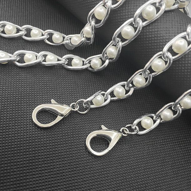 Cadena de perlas de 30-120 cm para envolver joyas de perlas, correa tejida de perlas, accesorios para bolsos