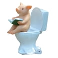 thumbnail image 2 of Ornament Collectible Creative Crafts Mini Resin Gift Decorative Pig Figurine Reading Books, 2 of 8