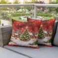 thumbnail image 4 of Red Christmas Outdoor Pillow Covers 24"x24" Set of 2, Waterproof Throw Pillow Covers for Patio Furniture, Xmas Tree Farmhouse Snowflake Decorative Cushion Pillowcases for Garden Porch Couch Sofa, 4 of 9