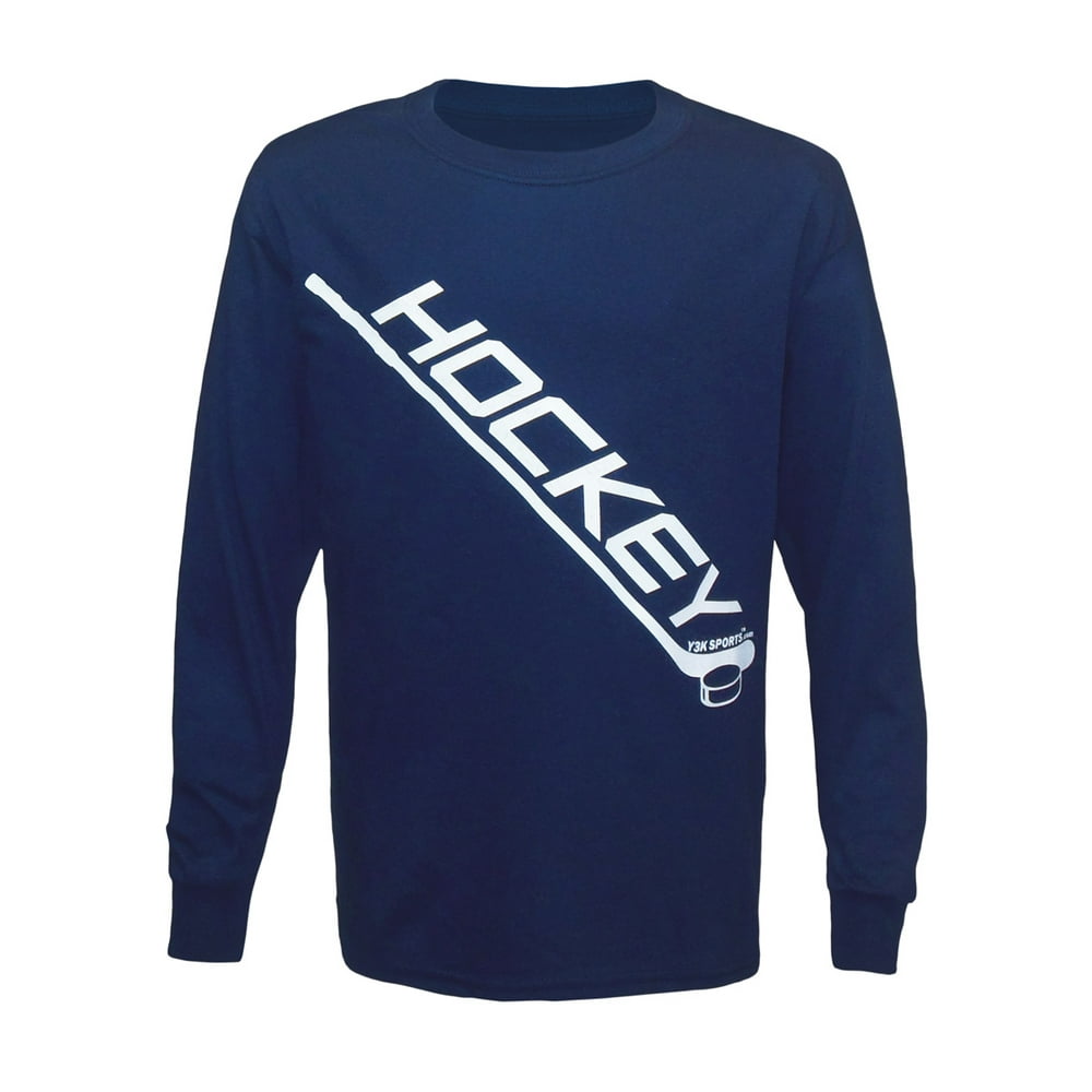 Zone Apparel Boy's Youth Diagonal Ice Hockey Stick Long Sleeve T