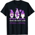 thumbnail image 2 of 100% Cotton Support Alzheimer's Awareness Gnome Ribbon Purple Dementia T-Shirt, 2 of 5