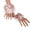 Pink, variant on Sweet Lolita Hand Wrist Cuffs Double Layer Floral Lace Bow Bracelet Wristband Imitation Pearl Chain Maid C0sp1ay Sleeves