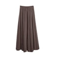 thumbnail image 2 of TaTaai Women Summer Solid Elastic Waist Skirt Casual Loose Fit Skirt Ladies Holiday Gathering Vacation Wear Lightweight Breathable No Fading Soft Elegant Skirt Gift, 2 of 9