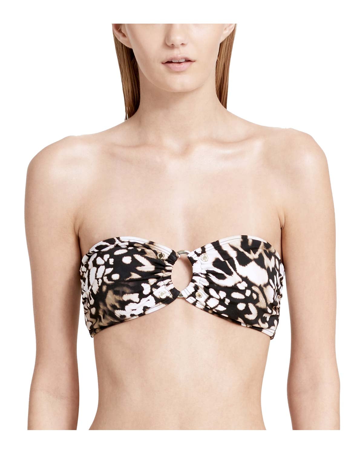 Calvin Klein Womens Swimsuit Bikini Top Small S Bronze Print Studded Bandeau Calvin Klein Womens Swimsuit Bikini Top Small S Bronze Print Studded Bandeau