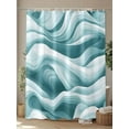 thumbnail image 4 of Abstract Shower Curtain Set ，Waterproof Fabric Shower Curtains Teal Green Ocean Waves Texture Modern Shower Curtains for Bathroom,Bathroom Decor 36"x72", 4 of 6