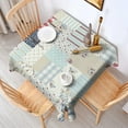 thumbnail image 2 of Pioneer Flower Floral Print Pattern Square Tablecloth,Waterproof Square Table Cover,Wipeable Spillproof Washable Table Cover for Home Kitchen Party Decor 60"x60"(152x152cm), 2 of 6