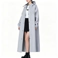 thumbnail image 3 of Frostluinai Womens Long Rain Poncho Hooded Waterproof Snap Buttons Elastic Cuffs Zip Up Solid Color, 3 of 8