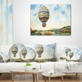 thumbnail image 4 of Designart Hot Air Balloon Illustration - Abstract Throw Pillow - 16x16, 4 of 5