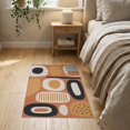 thumbnail image 3 of ODIKA 2'x3' Beige Orange Retro Abstract Pattern Washable Doormat Mid-Century Modern Geometric Design Non-Slip, Low Pile for Entryway, Kitchen, Laundry Room, 3 of 7