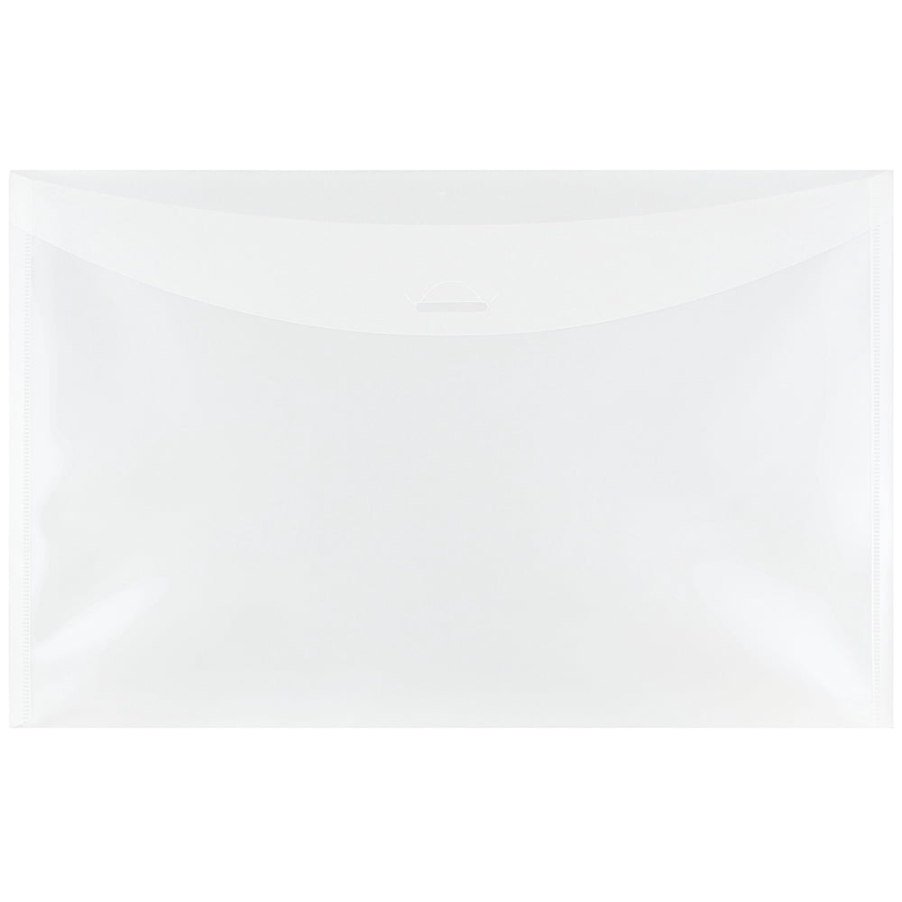 JAM Plastic Tuck Flap Envelopes, 9x14.3, 12/Pack, Clear, Legal Booklet ...