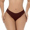 thumbnail image 2 of Swuxness Women's Breathable Briefs Underwear, Panties for Women, Women's Solid Color Low Waisted Comfortable Breathable Stylish Briefs Panties for Women Wine, M, 2 of 5