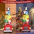 thumbnail image 6 of SalonMore Inflatable Santa Claus Driving Car with 12 ft Christmas Decor, Penguins, Reindeer and Gift Boxes, 6 of 8
