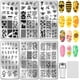 thumbnail image 1 of 6 placas para estampar uñas con diseño de abeja y flor, temática de panal, hojas florales, plantilla para manicura, girasol y margarita., 1 of 7