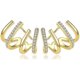 thumbnail image 1 of Sterling Silver Cubic Zirconia Half Hoop Stud Earrings Looks Like 4 Gold Hoop Earrings for Women, 1 of 4