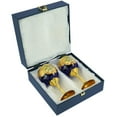 thumbnail image 4 of GlassOfVenice Set of Two Murano Glass Wine Glasses 24K Gold Leaf - Blue, 4 of 8