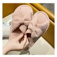 thumbnail image 2 of Women  Corduroy Slippers House Slides for Woman Home Bedroom Bathroom Spa Hospital Open Toe Corduroy Slippers Anti Slip Cozy Comfortable, 2 of 9