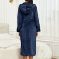 thumbnail image 4 of Kaemgyyd Hooded Robes for Women Lightweight Mid-Length Fleece Bathrobes Long Sleeve Quick Dry Soft Warm Winter Robes Loungewear, 4 of 5