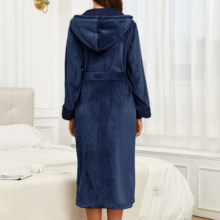 luxury hooded dressing gown Hooded Deluxe Plush Spa Robe | White