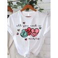 thumbnail image 2 of Valentine's Day Theme Printed Women's T-Shirt, Women's Valentine's Day Gift Casual, Fashionable, Comfortable, Soft, Athletic, Fitness, Daily, Outdoor, Home, Breathable, Crew neck Short Sleeve T-Shirt, 2 of 6