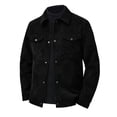 thumbnail image 2 of Men Suede Trucker Jacket, Lapel Collar Button Down Casual Coat with Flap Chest Pockets, Long Sleeve Vintage Outerwear for Men, 2 of 9