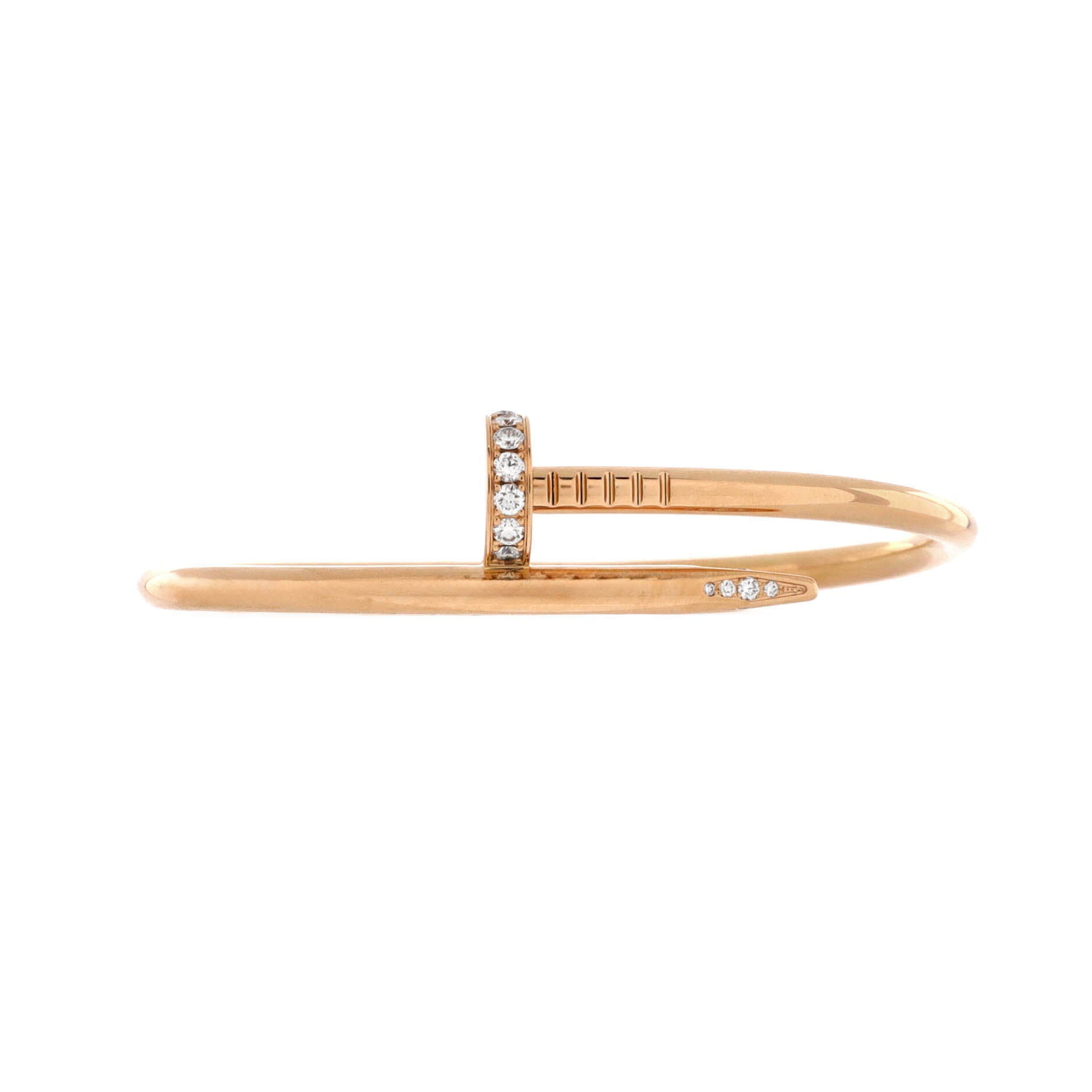 Pre-Owned Cartier Juste un Clou Bracelet 18K Rose Gold with Diamonds Classic By Rebag
